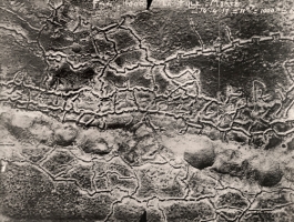 An aerial view of the German trench lines on the Western Front.